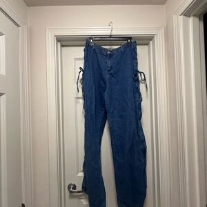 SHEIN Blue Flare & Wide Leg Jeans